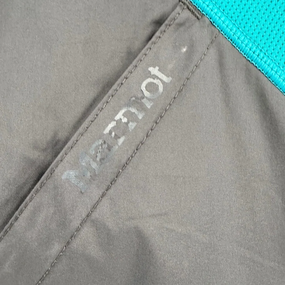 Marmot Mens Teal Blue Gray Hybrid‎ Full Zip Hooded Performance Jacket Small S/P